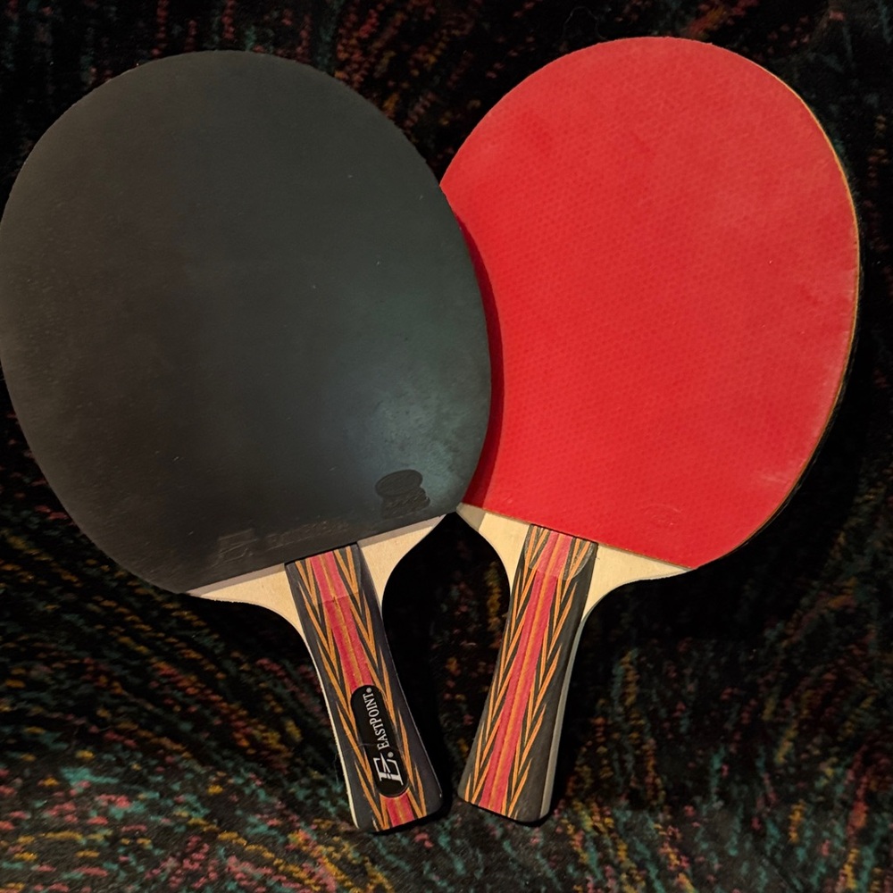 EastPoint Black and Red Ping Pong/Table Tennis Paddles (2)